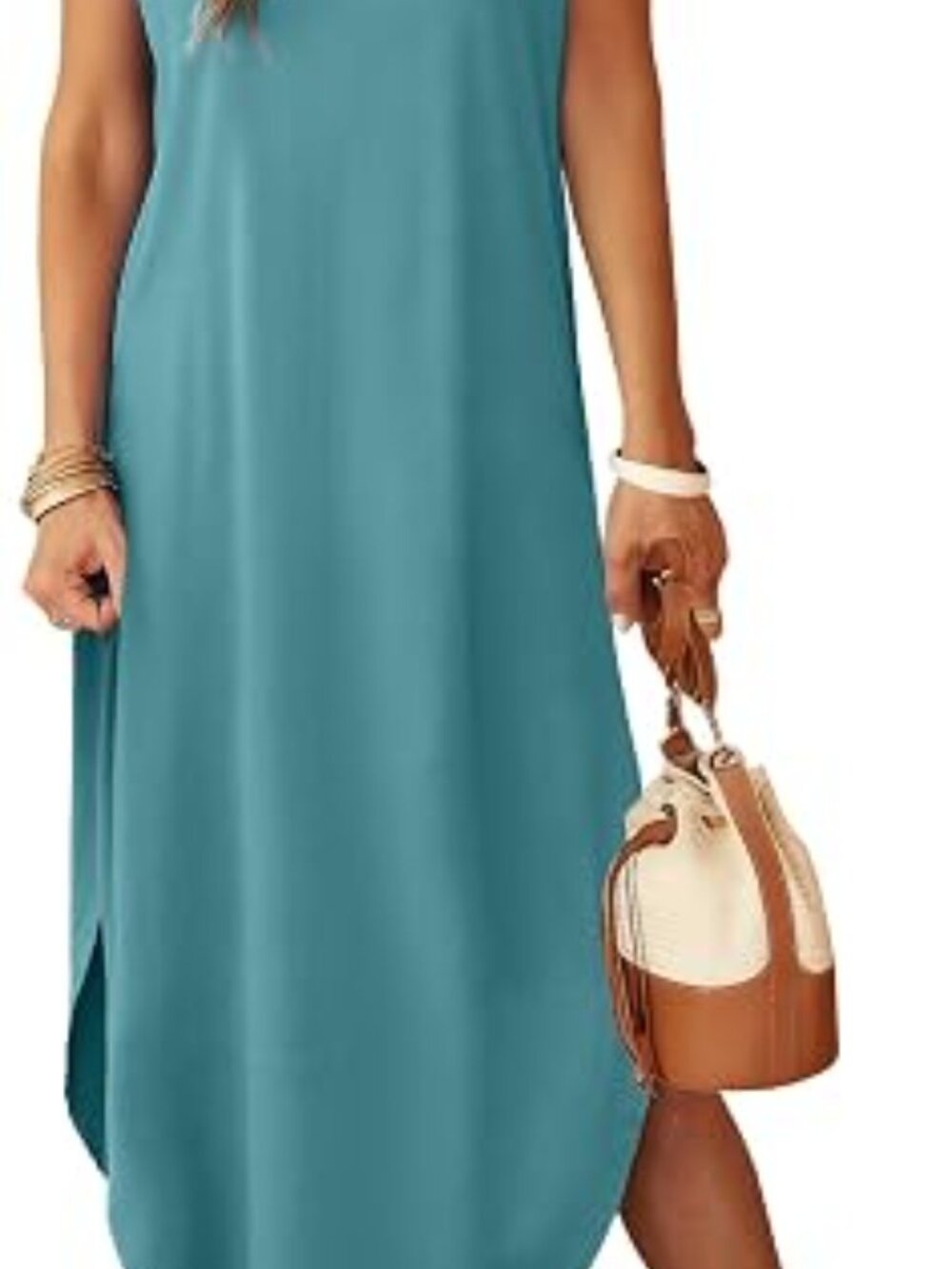 Summer Maxi Dresses for Women Cap Sleeve Long Sundress with Pockets | Casual Ts - Picture 2 of 4